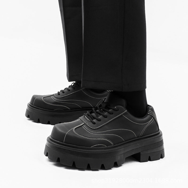 Men's Platform Derby Shoes with Elevated Leather Design