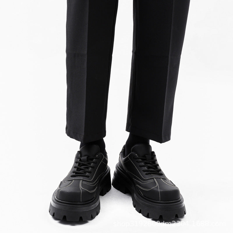 Men's Platform Derby Shoes with Elevated Leather Design