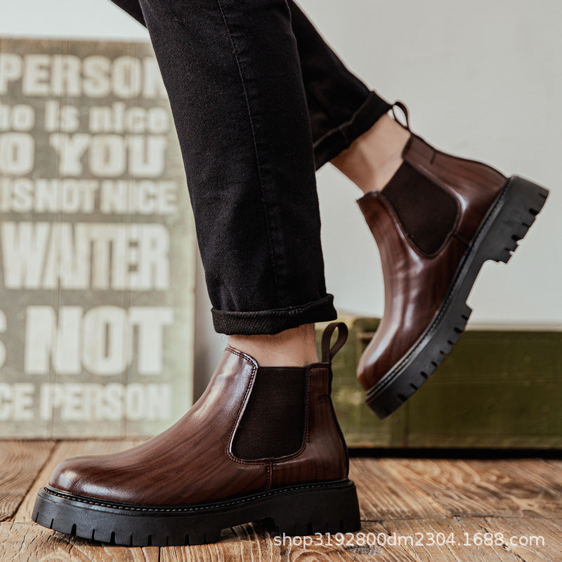 Men's Fleece-Lined Chelsea Martin Boots British Style