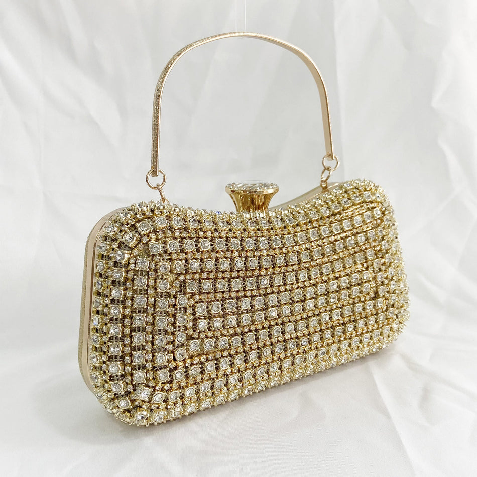 Diamond Encrusted Vintage Evening Handheld Clutch Bag