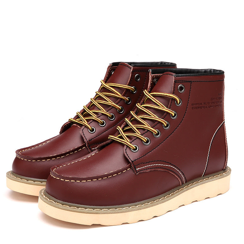 Men's Genuine Leather Warm Cotton Martin Boots British Style