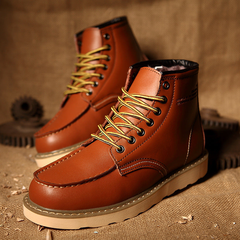 Men's Genuine Leather Warm Cotton Martin Boots British Style