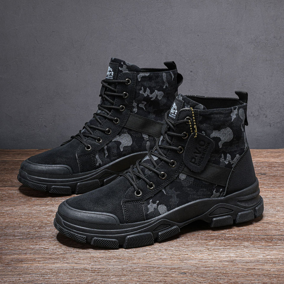 Men's High-Top Lace-Up Retro Work Boots