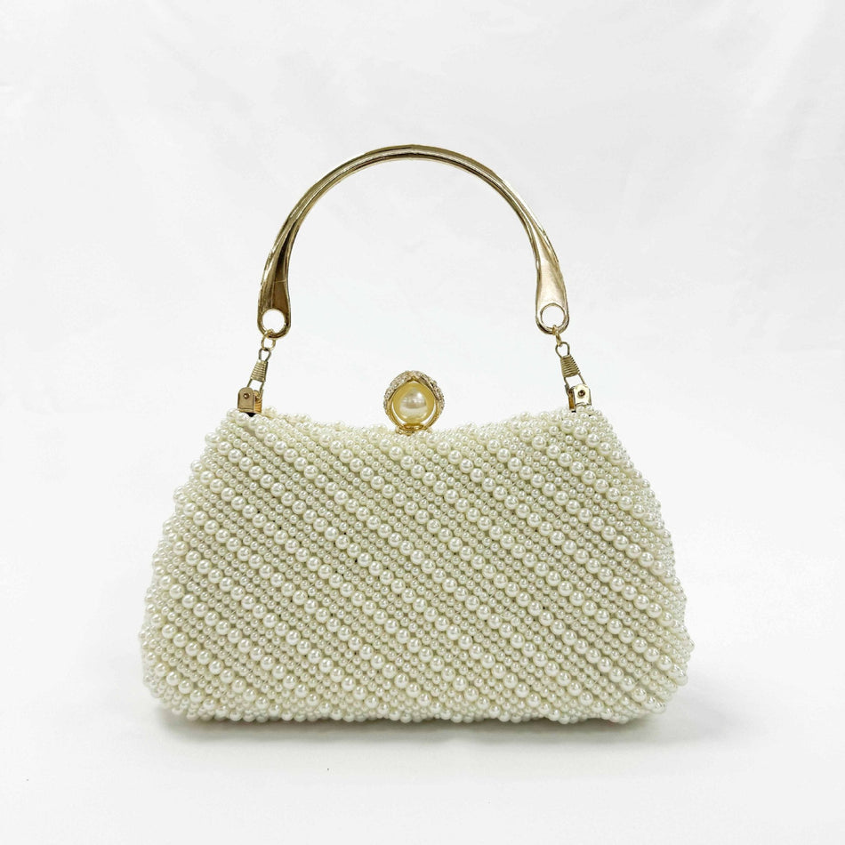 Handmade Beaded Pearl Evening Crossbody Bag for Women
