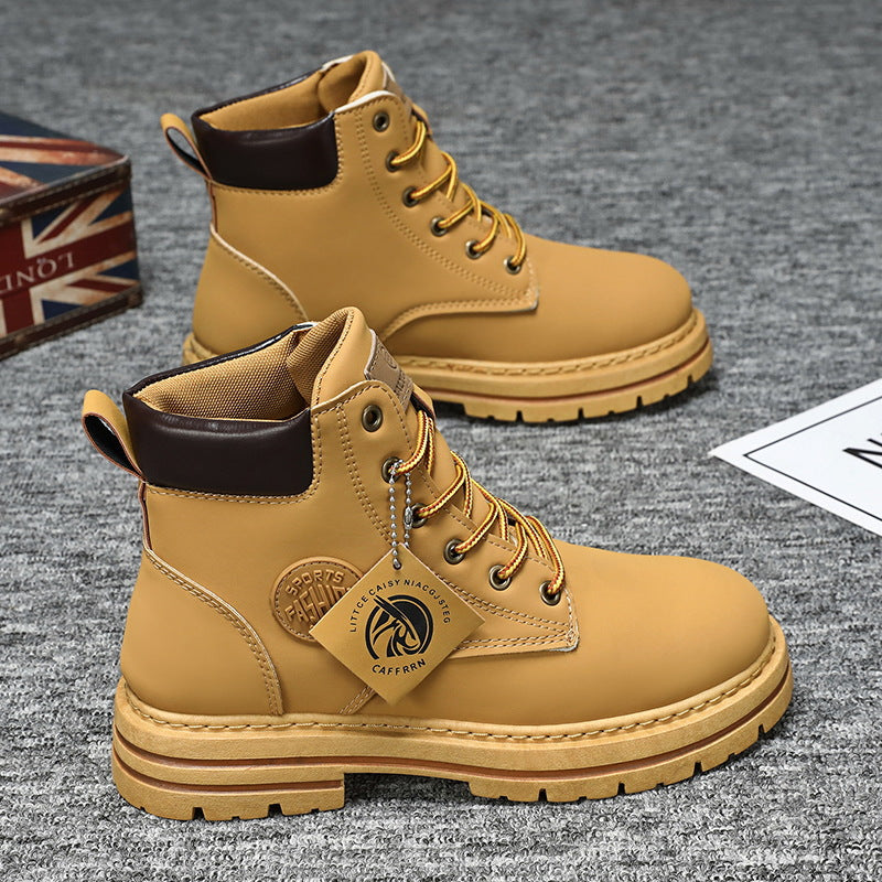 Men's High-Top Thick-Soled Work Boots British Style