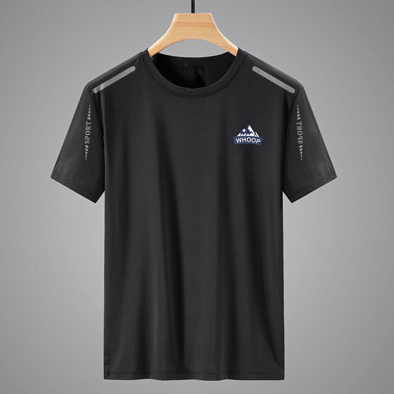 Men's Ice Silk Quick Dry Loose Fit Crew Neck Casual T-Shirt