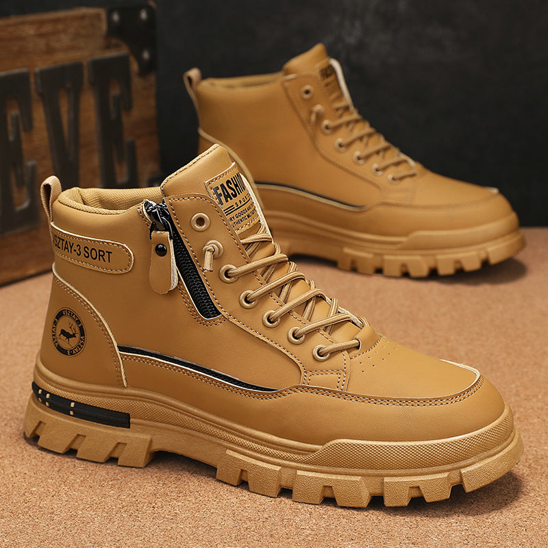 Men's High-Top Martin Boots Korean Style Casual Work Shoes