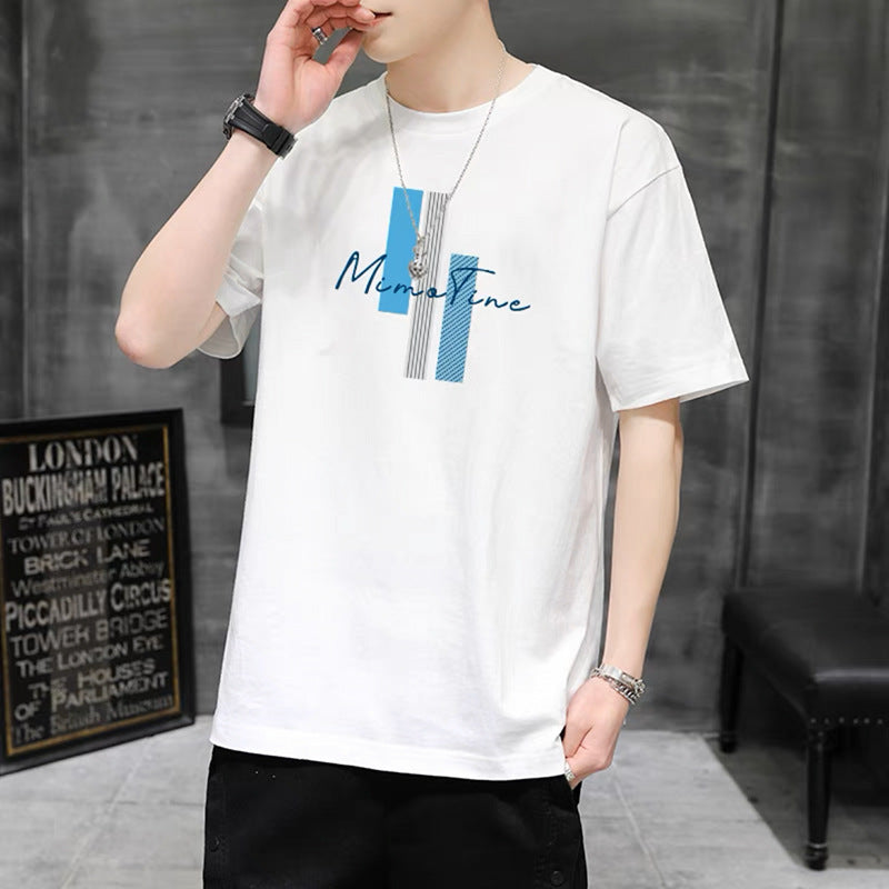 Men's Milk Silk Gradient Crew Neck Slim Fit Casual T-Shirt