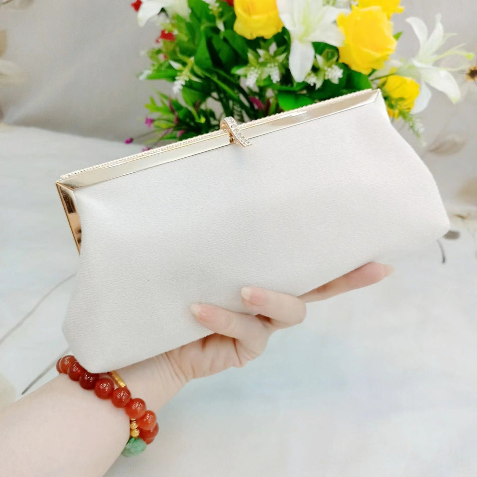 Velvet Rhinestone Evening Clutch Bag for Women Banquet