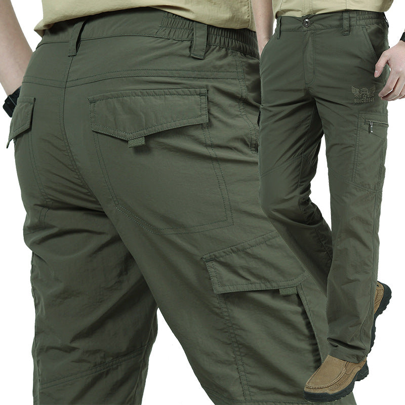 Men's Quick Dry Loose Fit Multi Pocket Cargo Work Pants