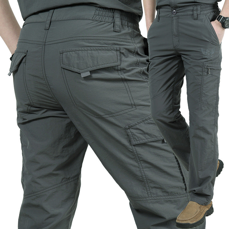 Men's Quick Dry Loose Fit Multi Pocket Cargo Work Pants