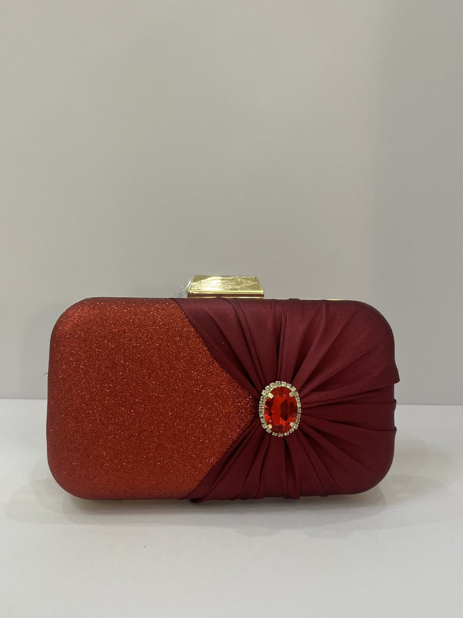 Matte Diamond Pleated Evening Clutch Bag for Women