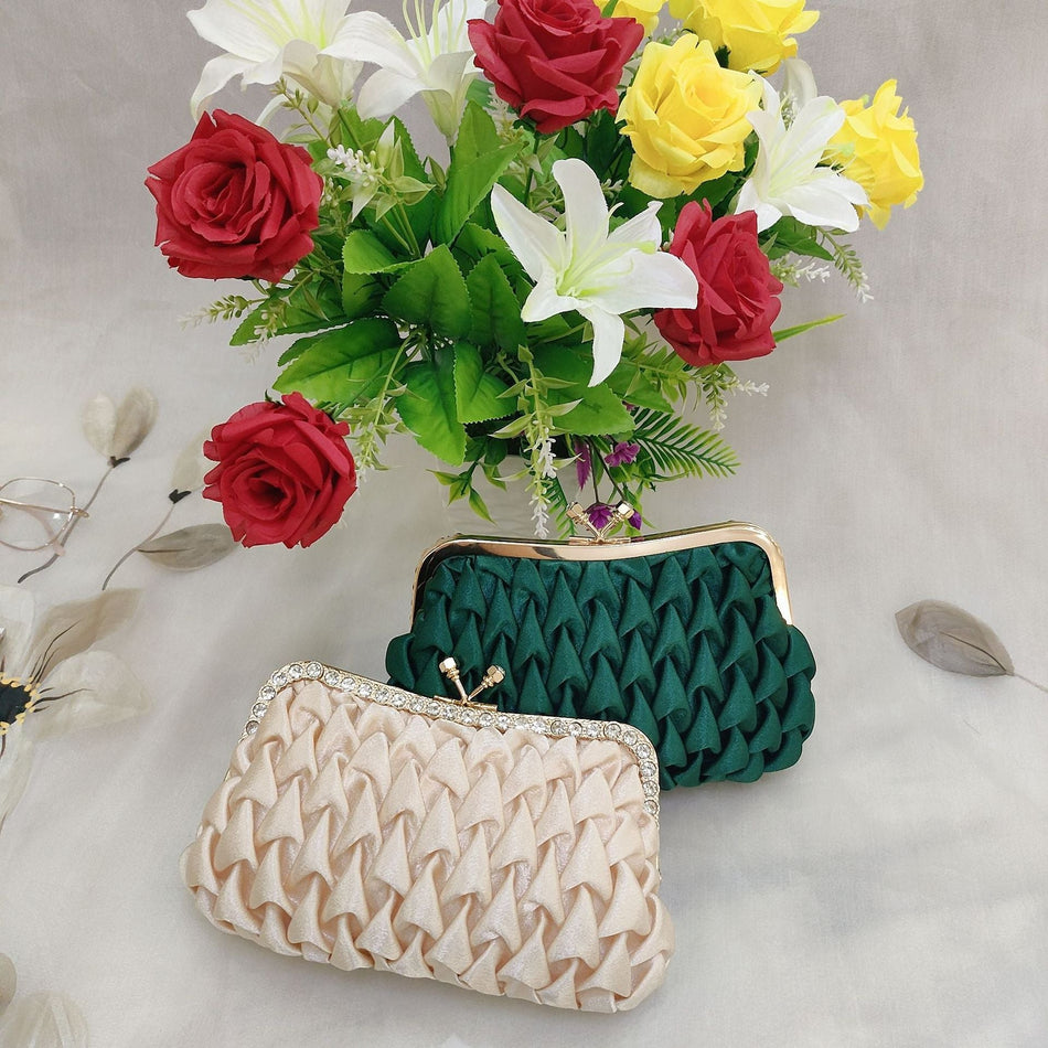 Rhinestone Satin Evening Clutch Bag for Weddings Banquets