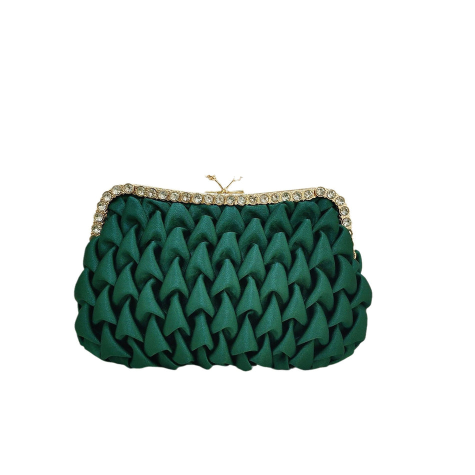 Rhinestone Satin Evening Clutch Bag for Weddings Banquets
