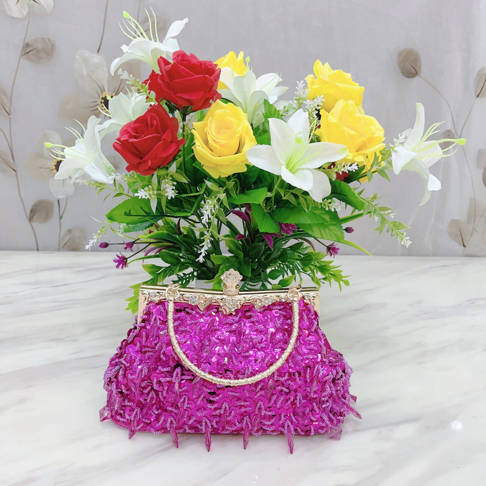 Retro Handmade Beaded Evening Embroidered Clutch Bag