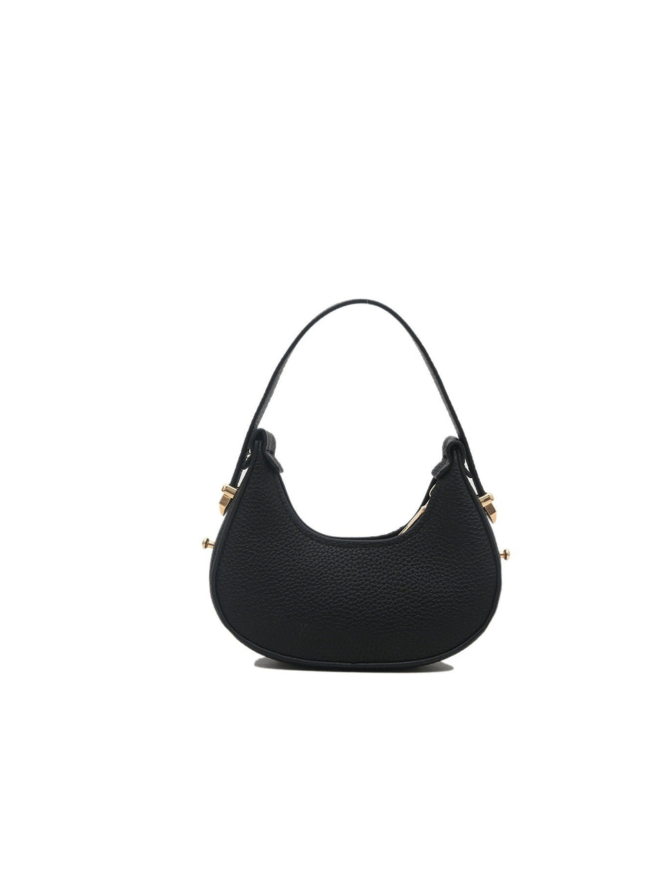 Litchi Pattern Mini Crescent Handbag for Women