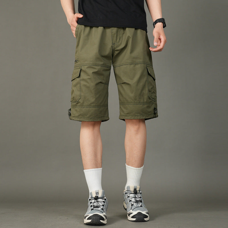 Men's Cotton Loose Fit Multi Pocket Cargo Work Shorts