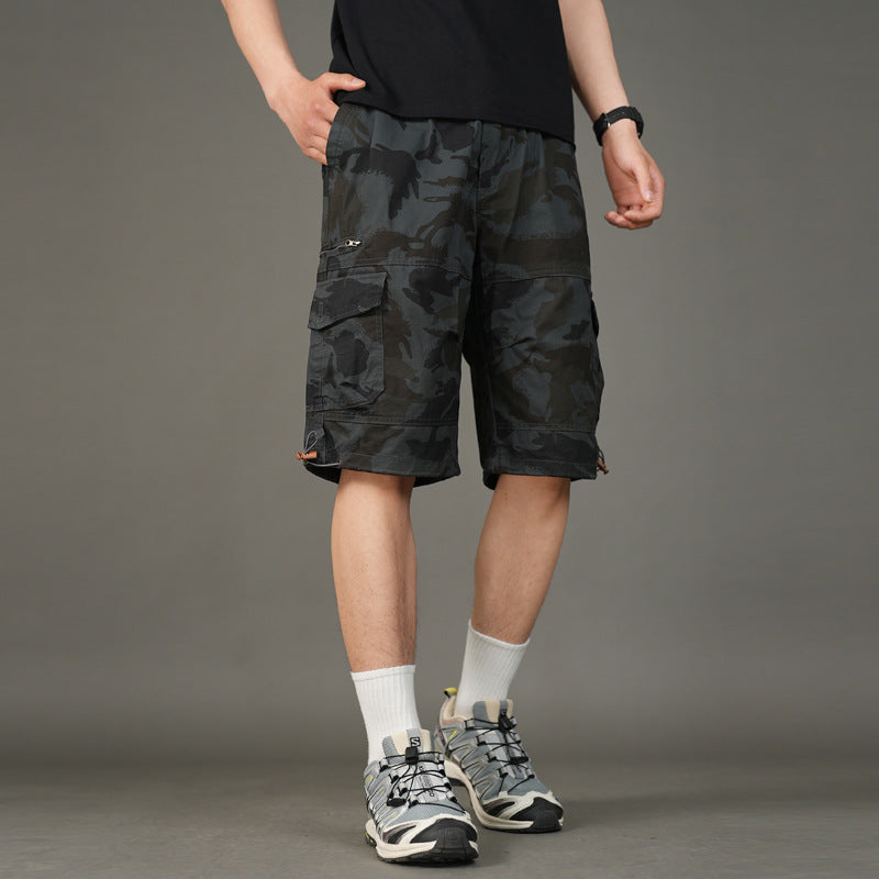 Men's Cotton Loose Fit Multi Pocket Cargo Work Shorts