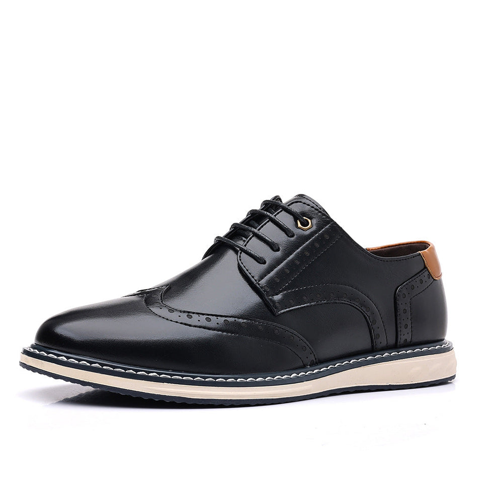 Mens British Derby Brogue Leather Formal Casual Shoes Handmade