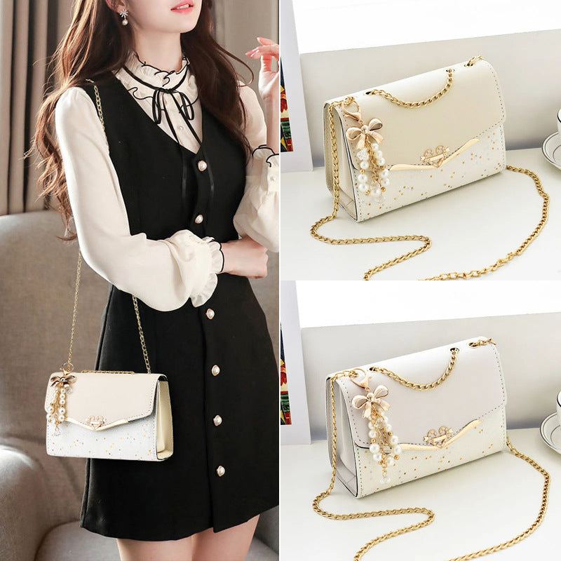 Bright Leather Chain Small Square Shoulder Crossbody Bag
