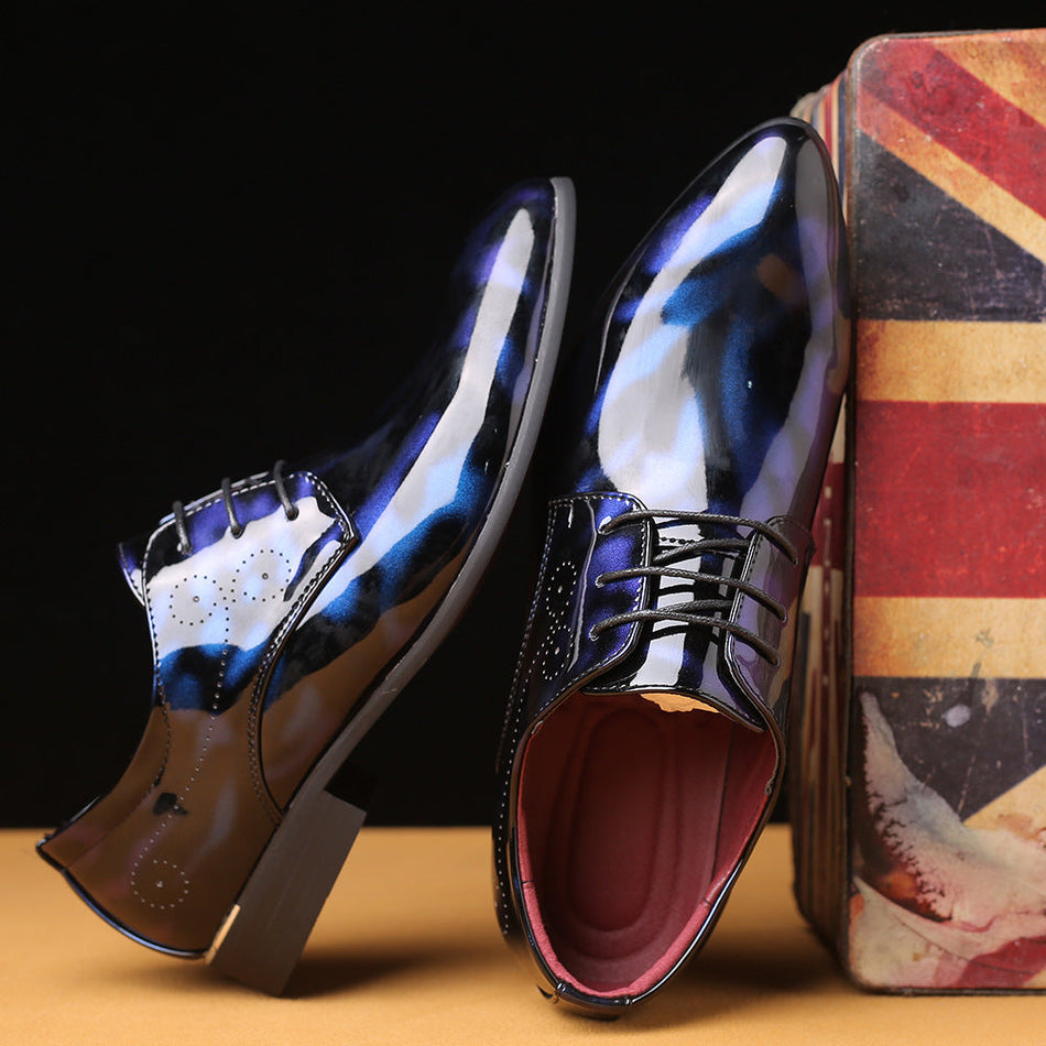 Mens Pointed British Business Leather Formal Shoes Large Size