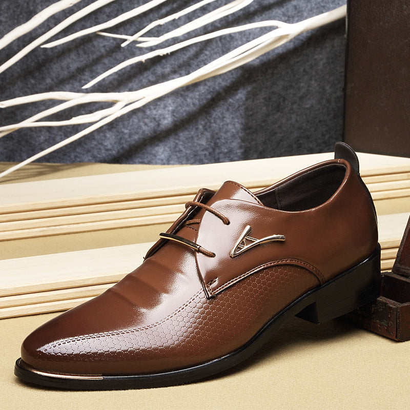 Mens Pointed Toe Leather Business Formal Shoes Large Size