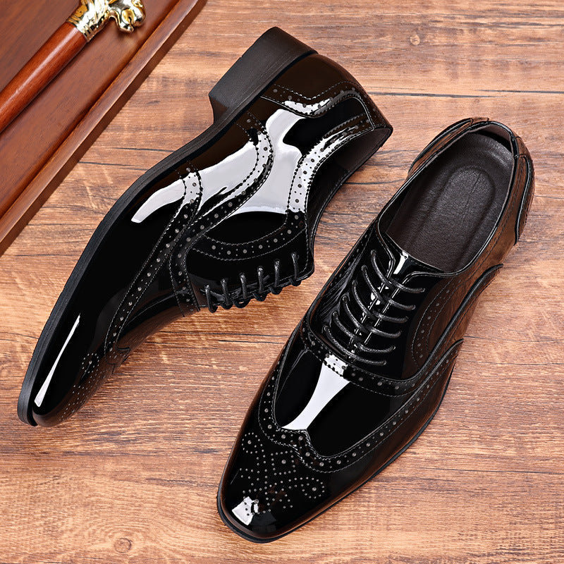 Mens Casual Leather Formal Business Shoes Large Size Spring
