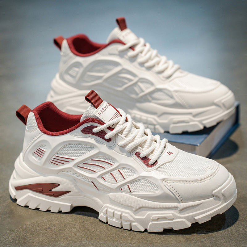 Men's Mesh Casual Sneakers Thick Sole Breathable Dad Shoes