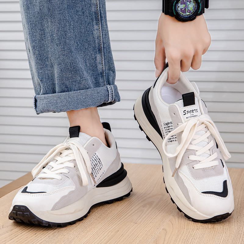 Men's Breathable Mesh Casual Sneakers Height Increasing Dad Shoes