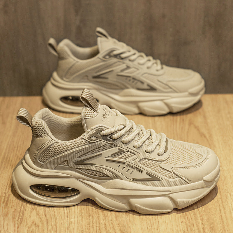 Men's Mesh Casual Sneakers Air Cushion Height Increasing Shoes