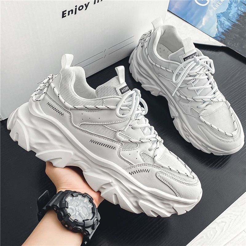 Men's Mesh Thick Sole Sneakers Breathable Casual Running Shoes