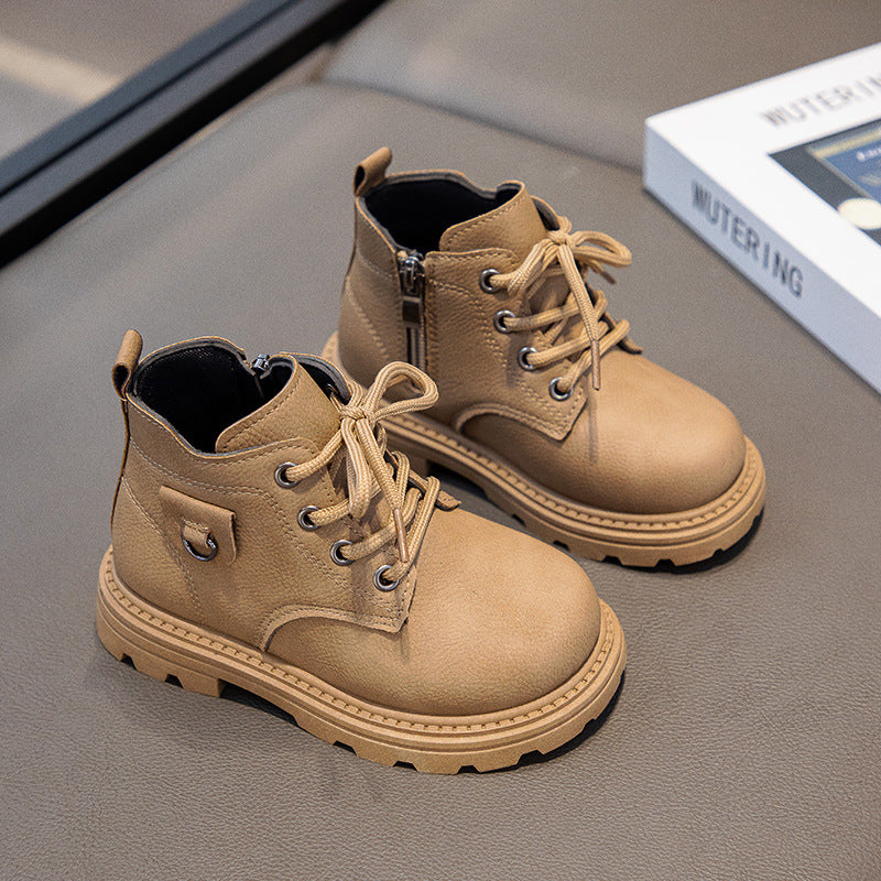 Kids Martin Boots Soft Sole Leather Short Boots Autumn Winter
