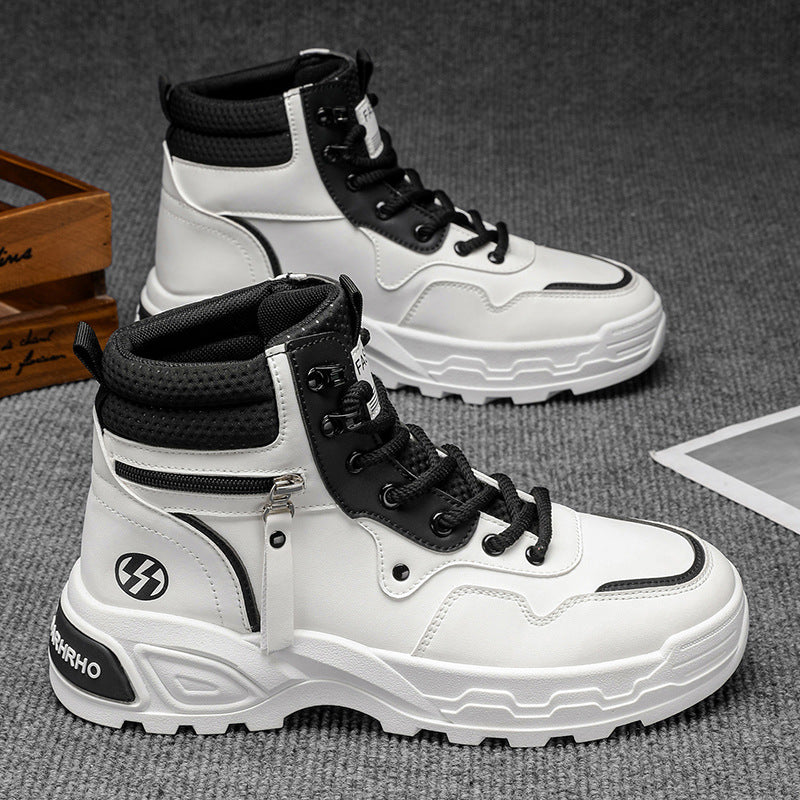 Men's High-Top Martin Boots Height Increasing Casual Leather