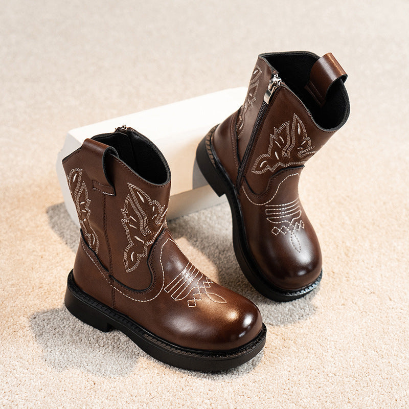 Girls Chelsea Martin Boots Soft Sole Leather Autumn Winter