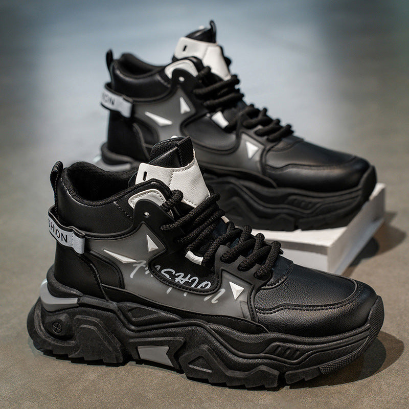 High Top Thick Sole Casual Sneakers Height Increasing Shoes