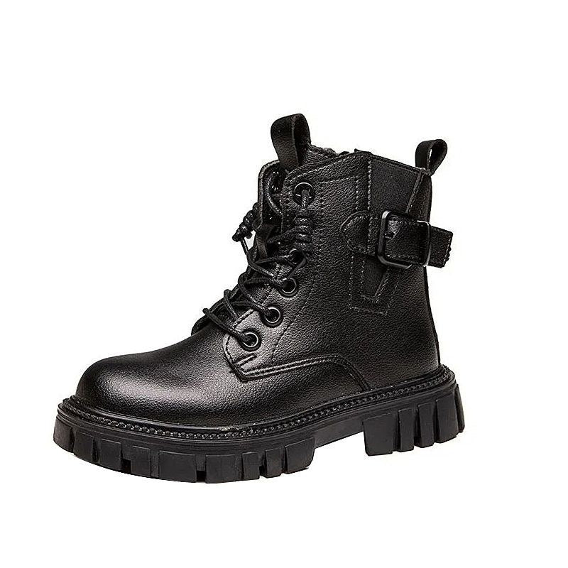 Kids Soft Sole Leather Cotton Boots Non Slip Autumn Winter Shoes