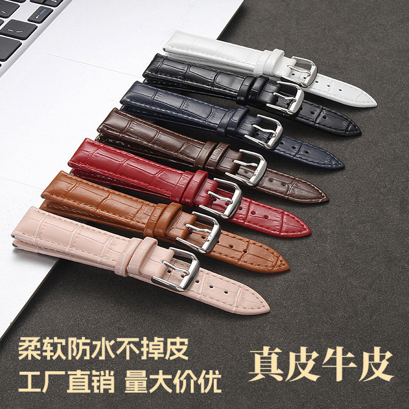 Genuine Leather Smart Watch Strap Bamboo Pattern Wristband