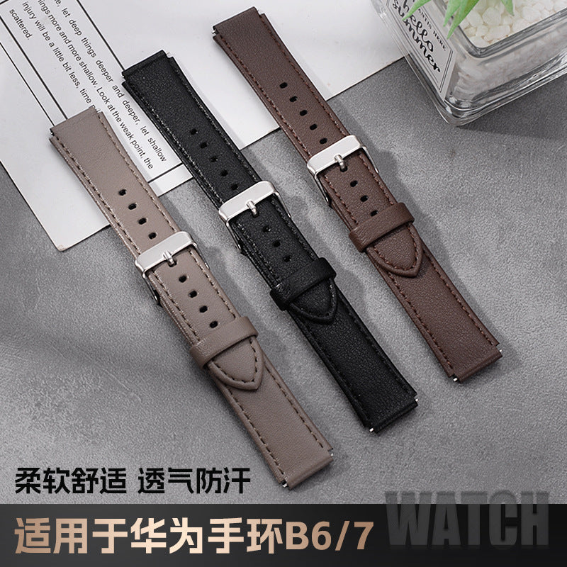 Quick Release Leather Watch Strap for Huawei B7 B6 B3