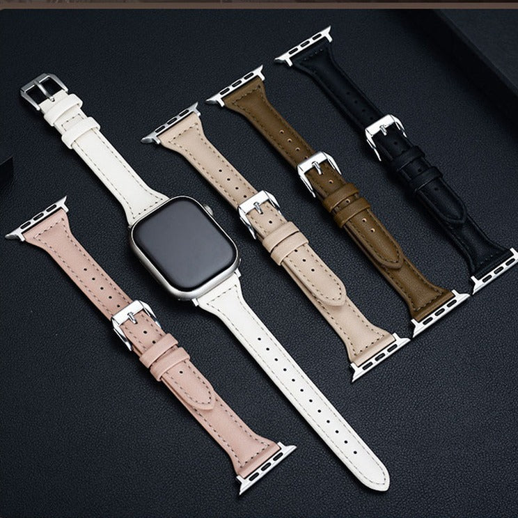 Slim Leather Apple Watch Strap Soft Pin Buckle Wristband