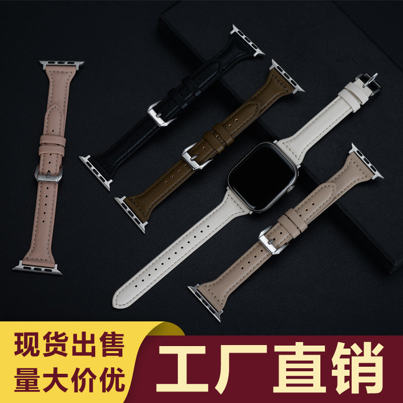 Slim Leather Apple Watch Strap Soft Pin Buckle Wristband