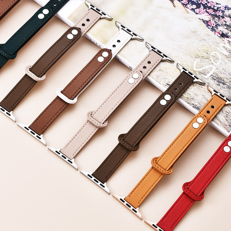 Apple Watch Slim Genuine Leather Strap Soft Durable Wristband