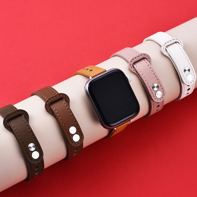 Apple Watch Slim Genuine Leather Strap Soft Durable Wristband