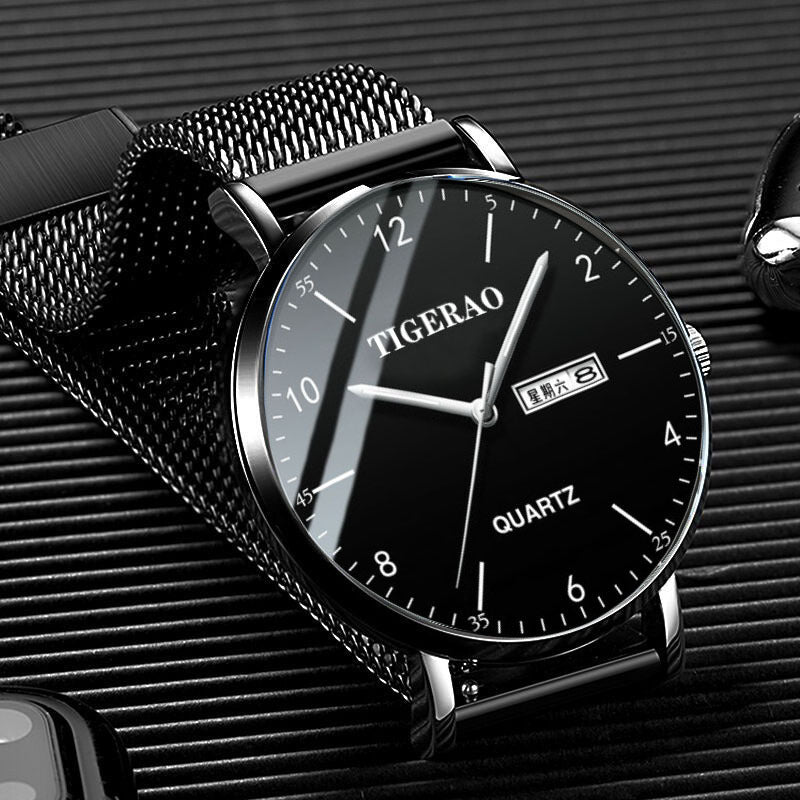 Men's Quartz Steel Watch Luminous Calendar Waterproof Dial