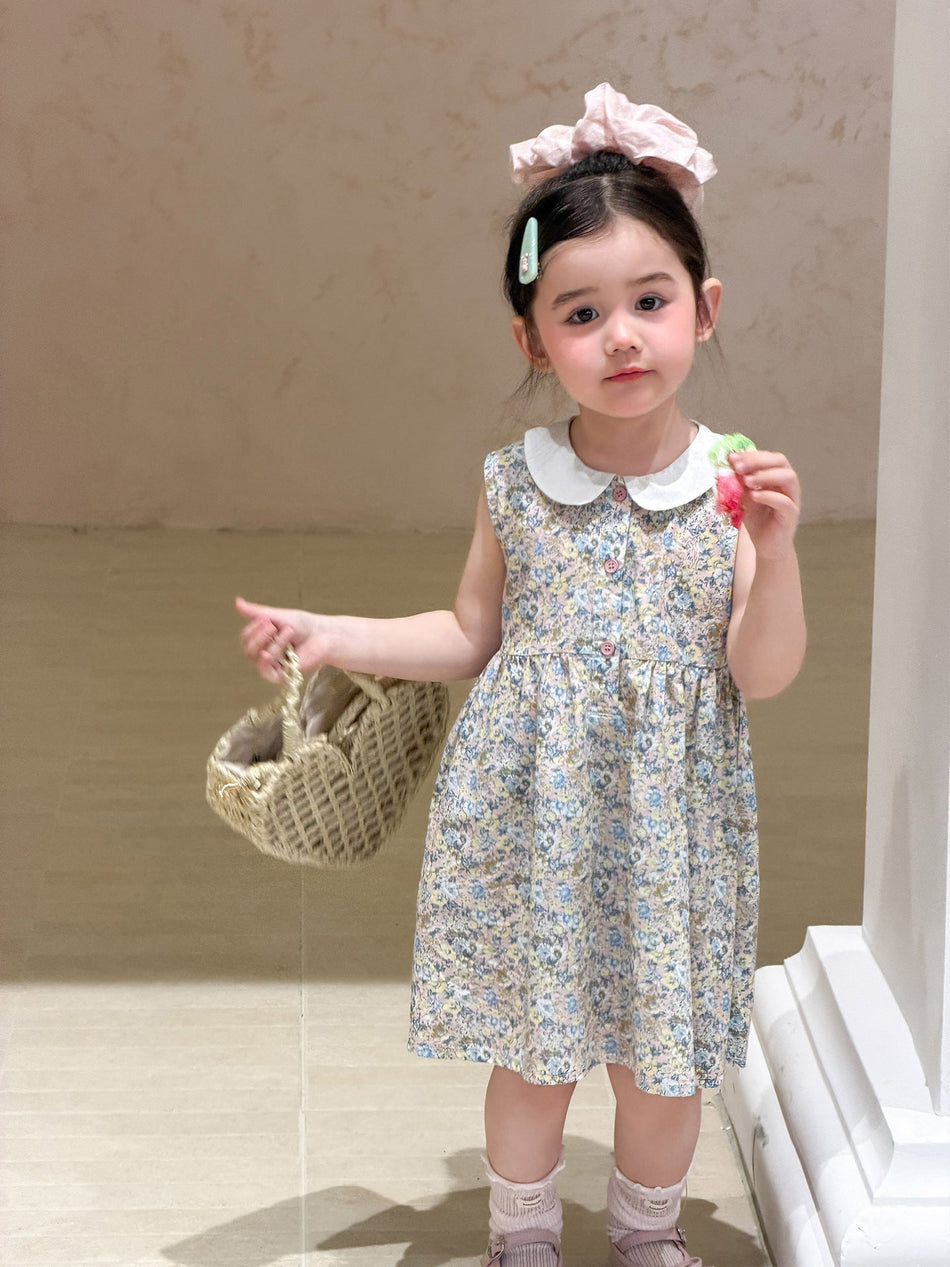 Girls Doll Collar Princess Dress Summer Thin Casual A Line Dress