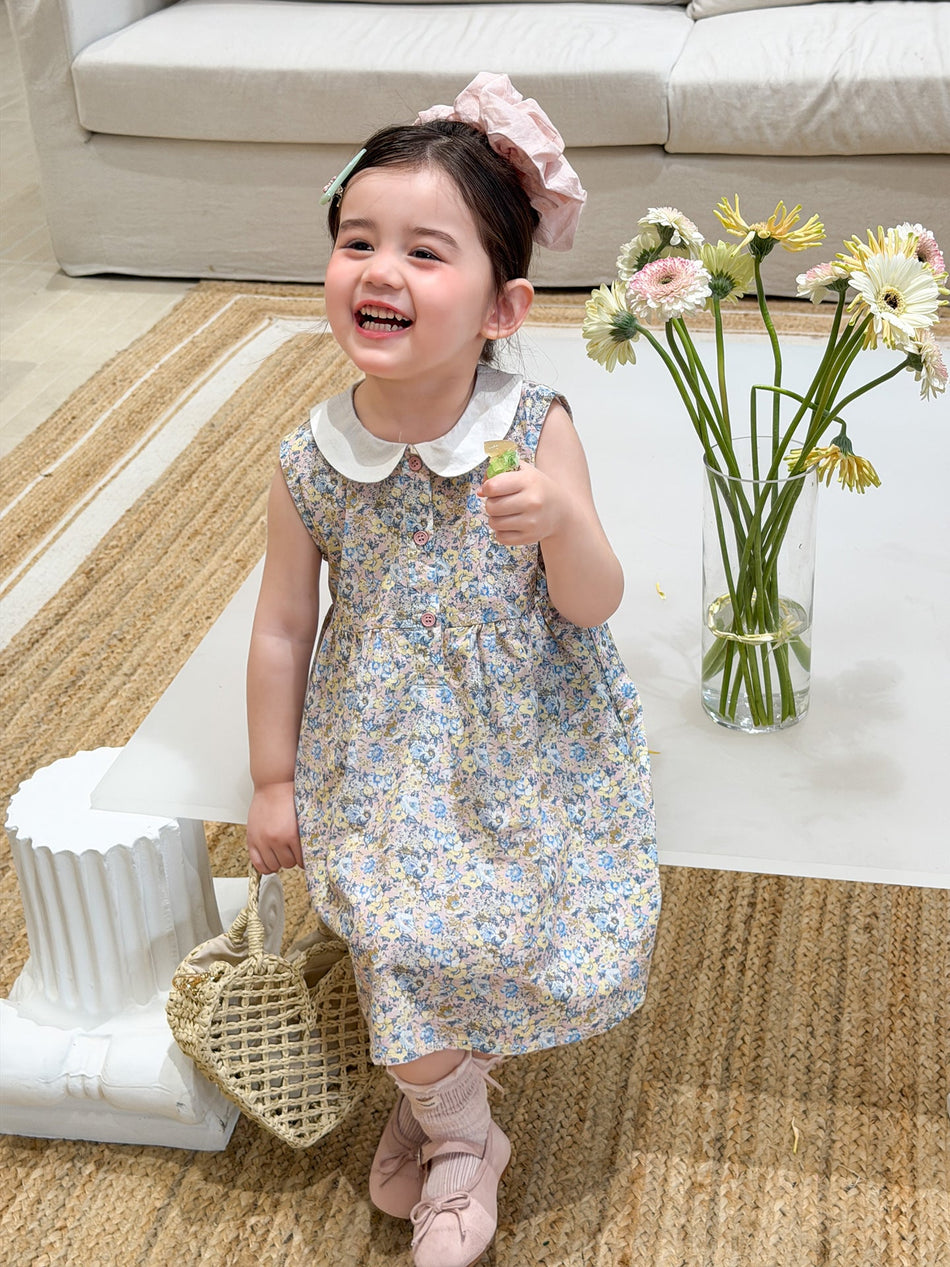 Girls Doll Collar Princess Dress Summer Thin Casual A Line Dress