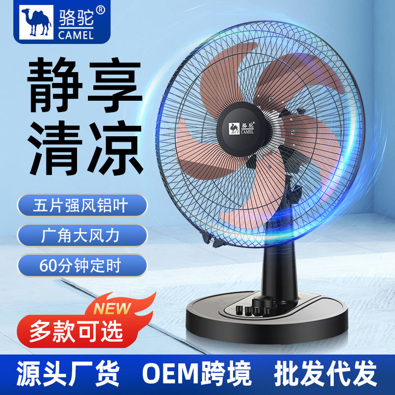 High Wind Silent Desktop Oscillating Electric Fan with Timer