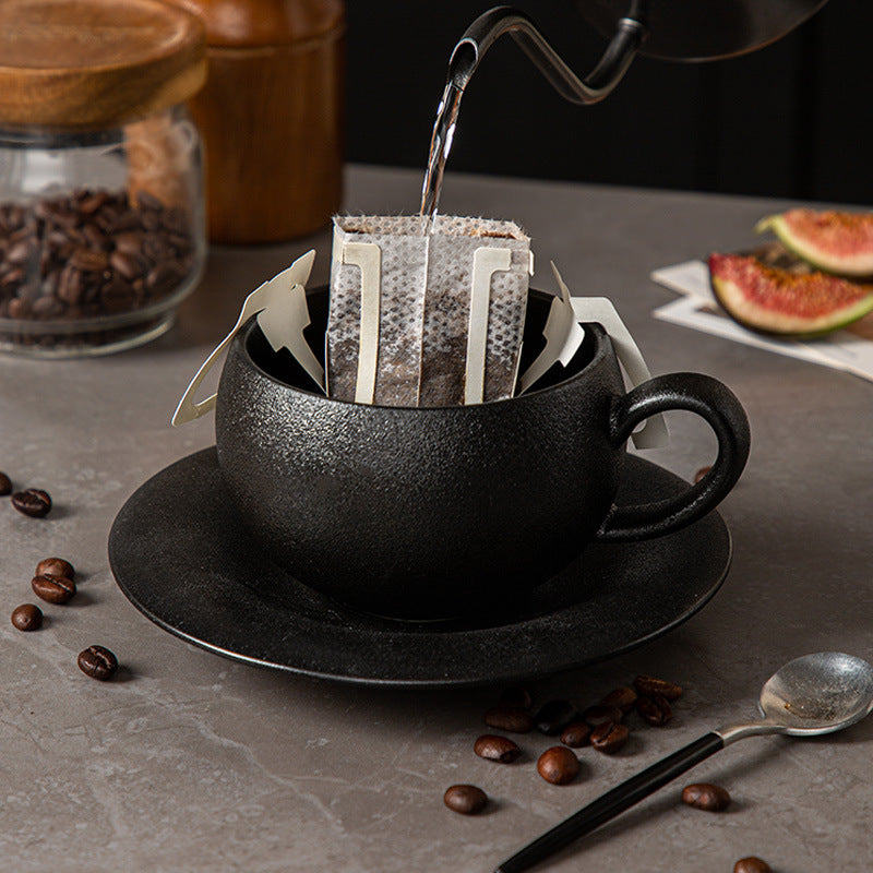 Frosted Stone Patterned Ceramic Cappuccino Latte Coffee Cup