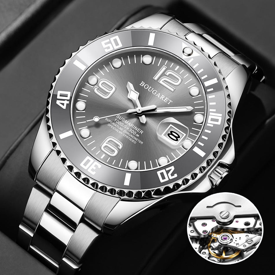 Men's Quartz Steel Yacht Style Luminous Calendar Watch 42mm Dial