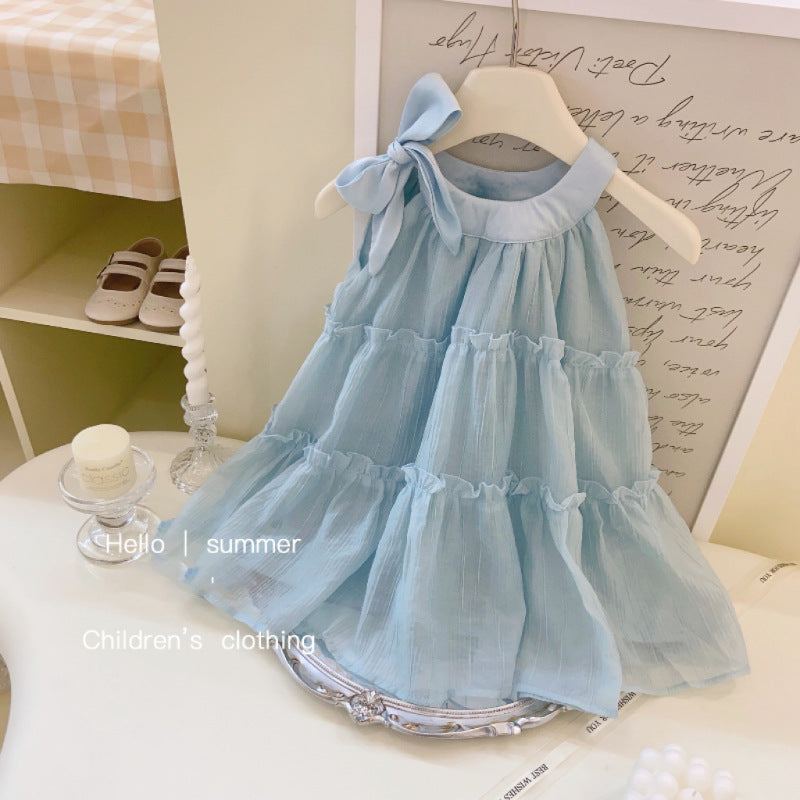 Girls Fairy Style Sleeveless Summer Dress Sweet Princess Skirt