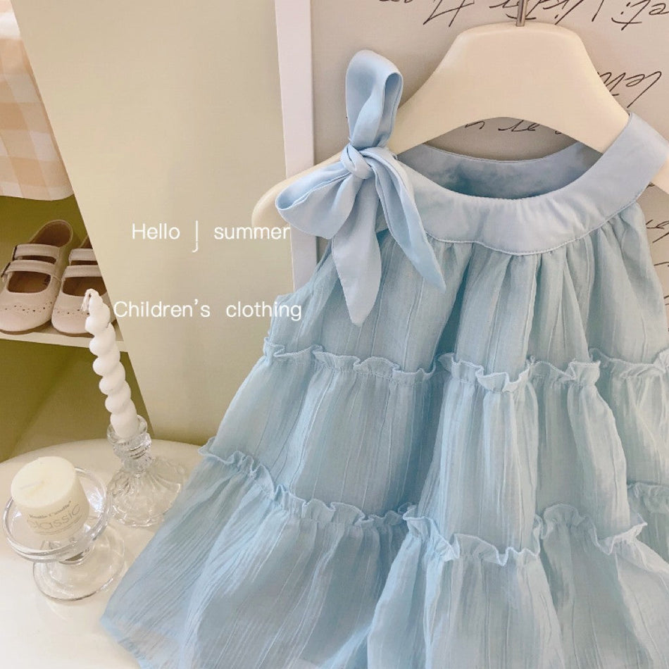 Girls Fairy Style Sleeveless Summer Dress Sweet Princess Skirt